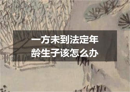 一方未到法定年龄生子该怎么办