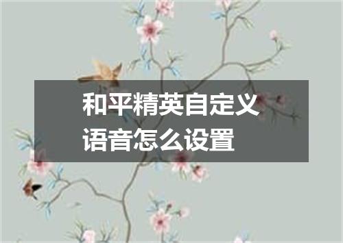 和平精英自定义语音怎么设置