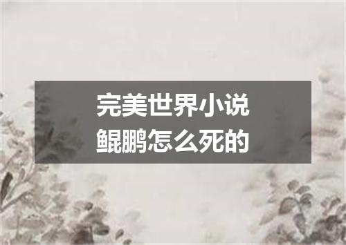 完美世界小说鲲鹏怎么死的