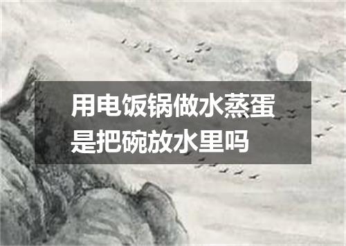 用电饭锅做水蒸蛋是把碗放水里吗