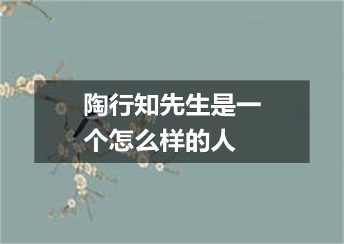 陶行知先生是一个怎么样的人