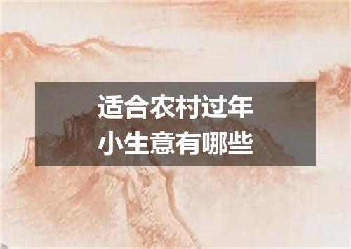 适合农村过年小生意有哪些