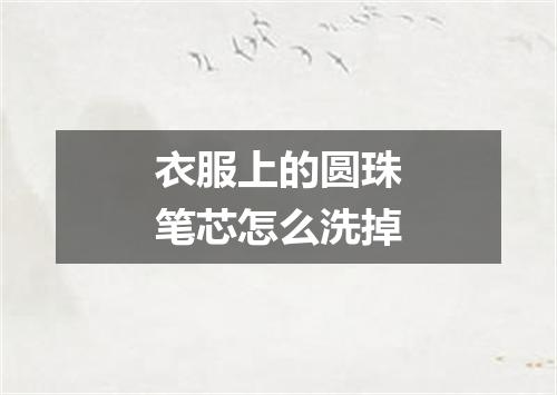 衣服上的圆珠笔芯怎么洗掉