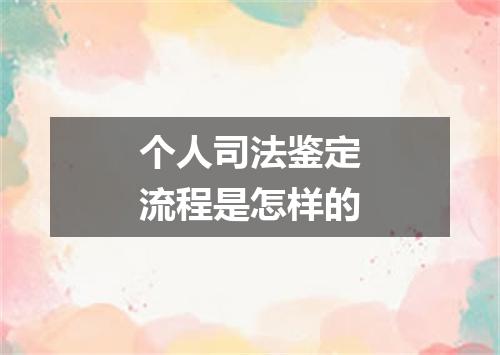 个人司法鉴定流程是怎样的