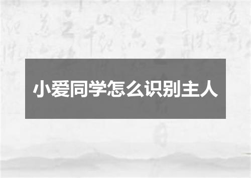小爱同学怎么识别主人