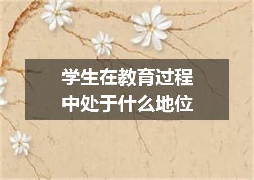 学生在教育过程中处于什么地位