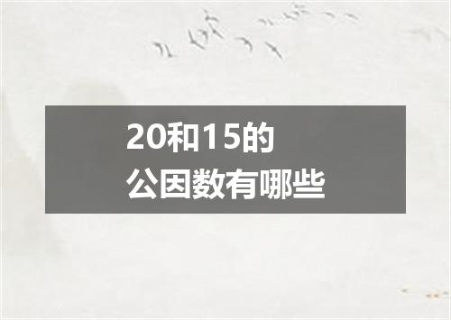 20和15的公因数有哪些