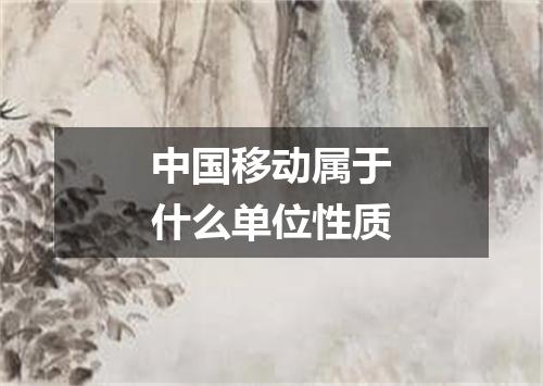 中国移动属于什么单位性质
