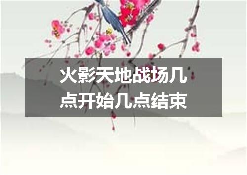 火影天地战场几点开始几点结束