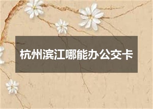杭州滨江哪能办公交卡