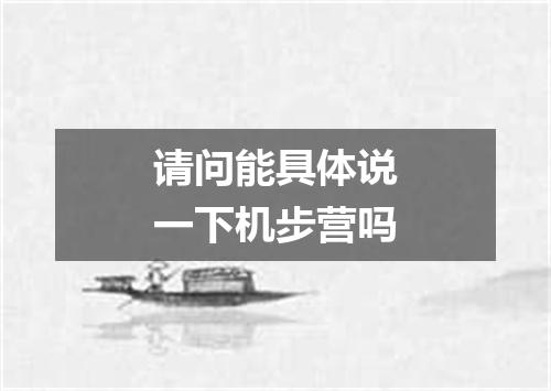 请问能具体说一下机步营吗