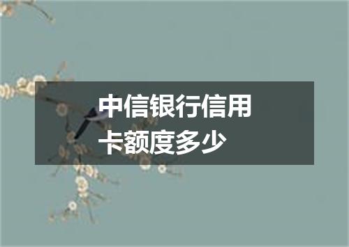 中信银行信用卡额度多少