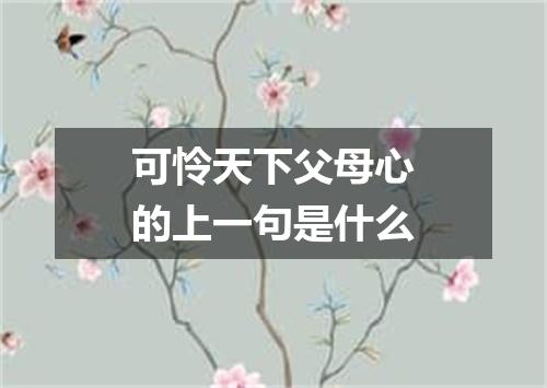 可怜天下父母心的上一句是什么