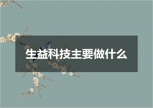 生益科技主要做什么