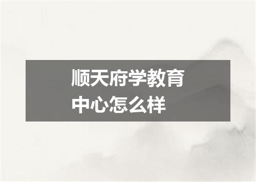顺天府学教育中心怎么样