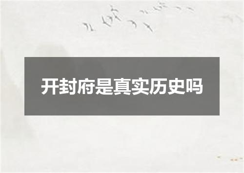 开封府是真实历史吗
