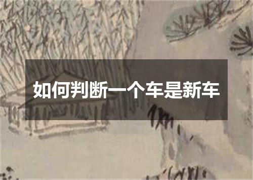 如何判断一个车是新车
