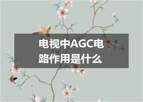 电视中AGC电路作用是什么