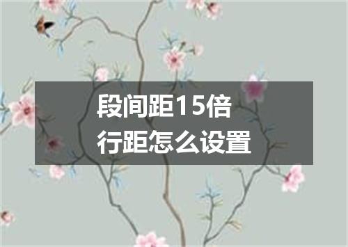 段间距15倍行距怎么设置
