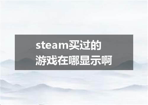 steam买过的游戏在哪显示啊
