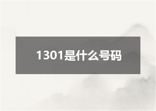 1301是什么号码