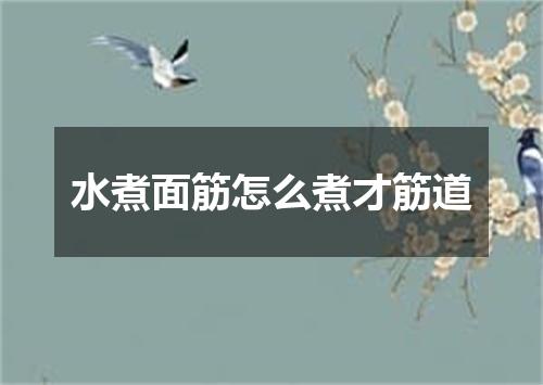 水煮面筋怎么煮才筋道