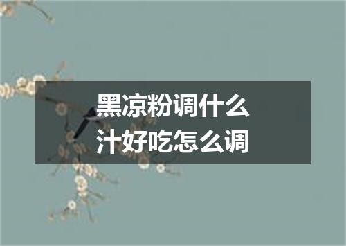 黑凉粉调什么汁好吃怎么调