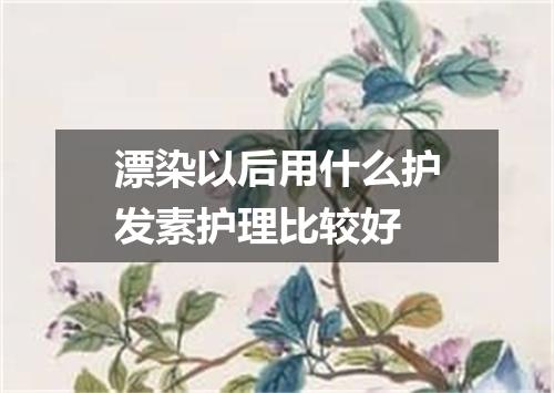 漂染以后用什么护发素护理比较好