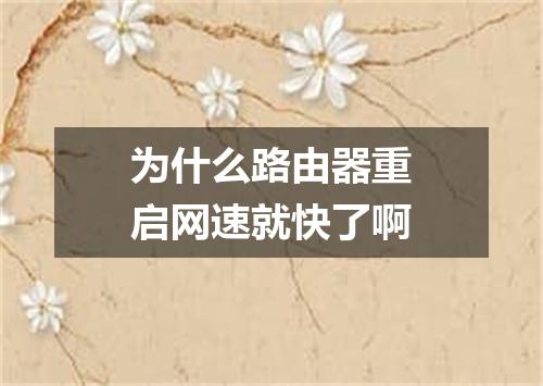 为什么路由器重启网速就快了啊