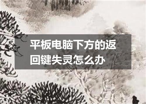 平板电脑下方的返回键失灵怎么办
