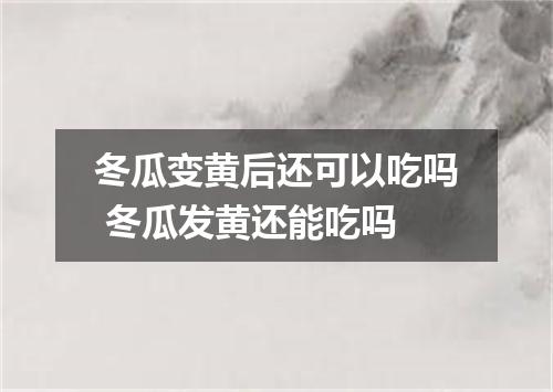 冬瓜变黄后还可以吃吗 冬瓜发黄还能吃吗