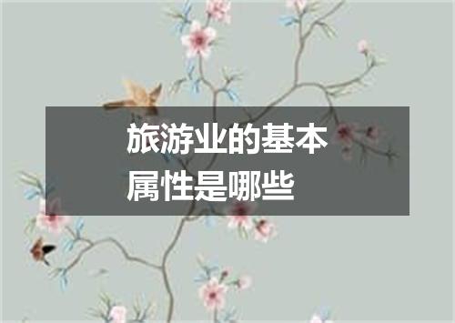 旅游业的基本属性是哪些