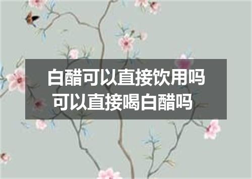 白醋可以直接饮用吗 可以直接喝白醋吗