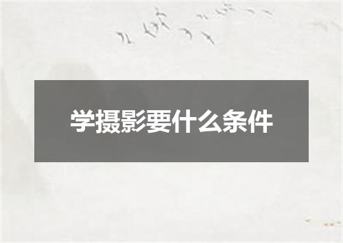 学摄影要什么条件