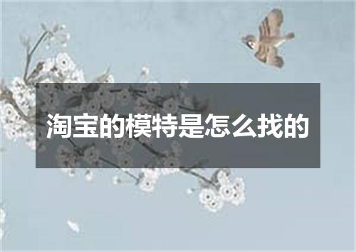 淘宝的模特是怎么找的