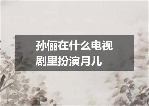 孙俪在什么电视剧里扮演月儿