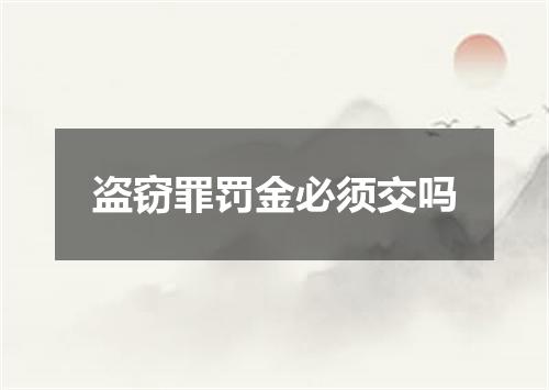 盗窃罪罚金必须交吗