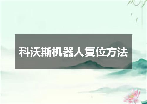 科沃斯机器人复位方法