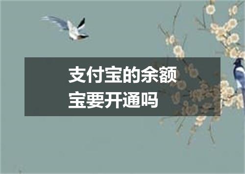 支付宝的余额宝要开通吗