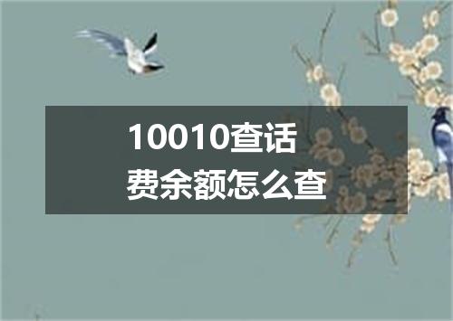 10010查话费余额怎么查