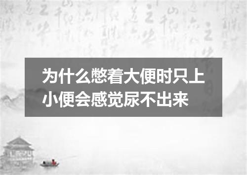 为什么憋着大便时只上小便会感觉尿不出来