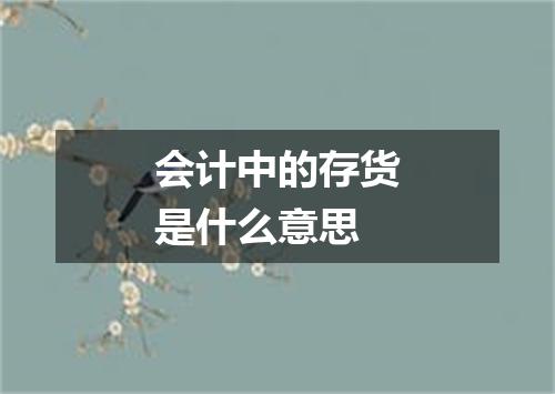会计中的存货是什么意思