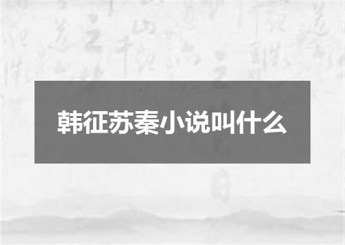 韩征苏秦小说叫什么