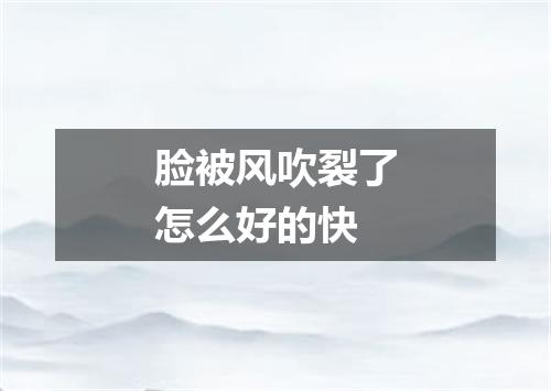 脸被风吹裂了怎么好的快