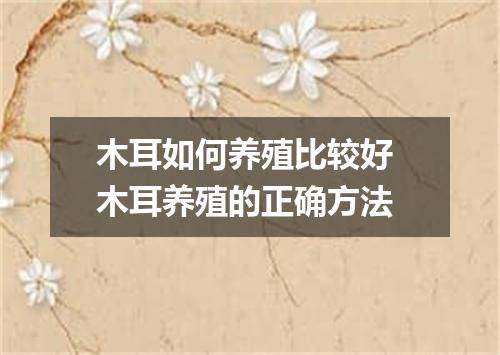 木耳如何养殖比较好 木耳养殖的正确方法
