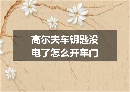 高尔夫车钥匙没电了怎么开车门