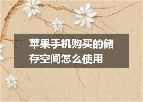 苹果手机购买的储存空间怎么使用