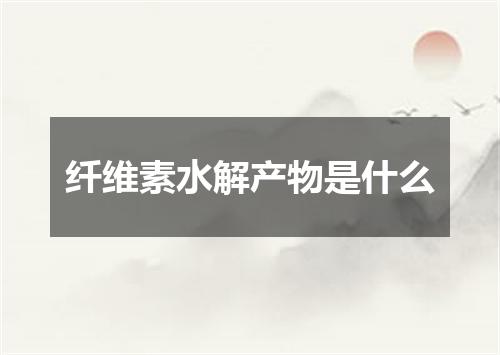 纤维素水解产物是什么