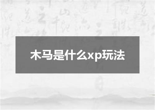 木马是什么xp玩法