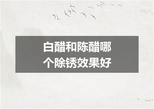 白醋和陈醋哪个除锈效果好